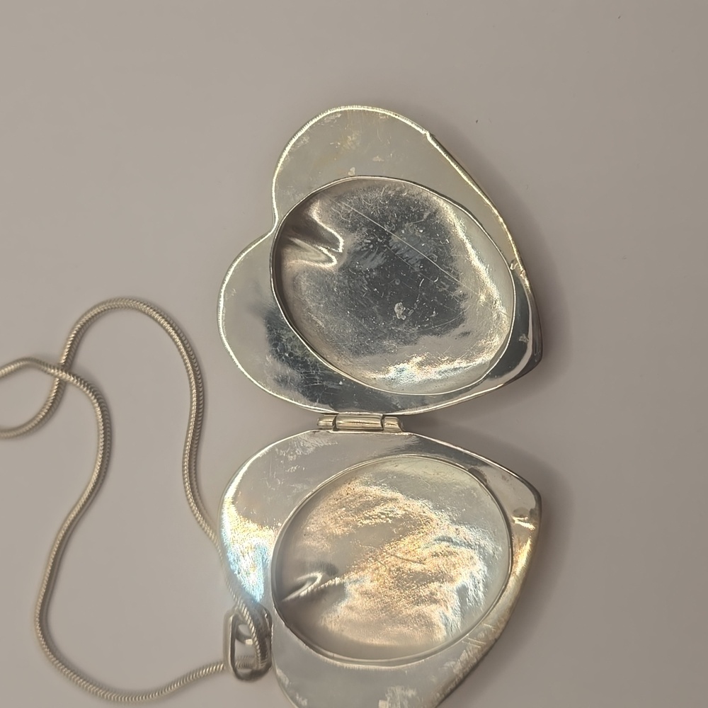 Silver Heart Locket Necklace - Picture 3 of 6